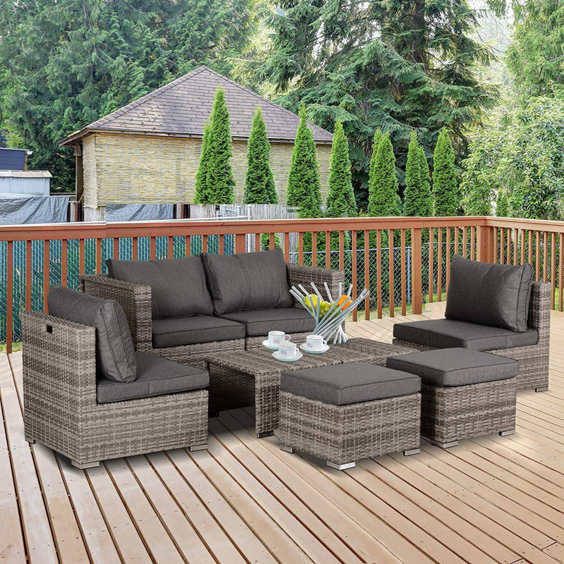 Dakota Fields Nantan 4 Seater Rattan Sofa Set & Reviews Wayfair.co.uk